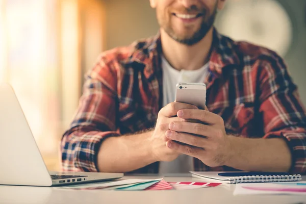 Handsome designer working — Stock Photo, Image