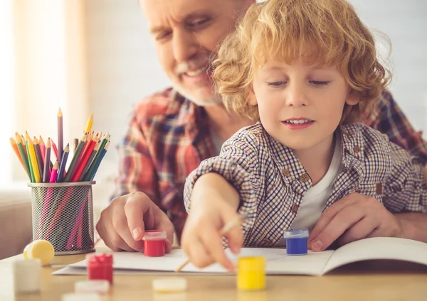 Morfar och sonson — Stockfoto