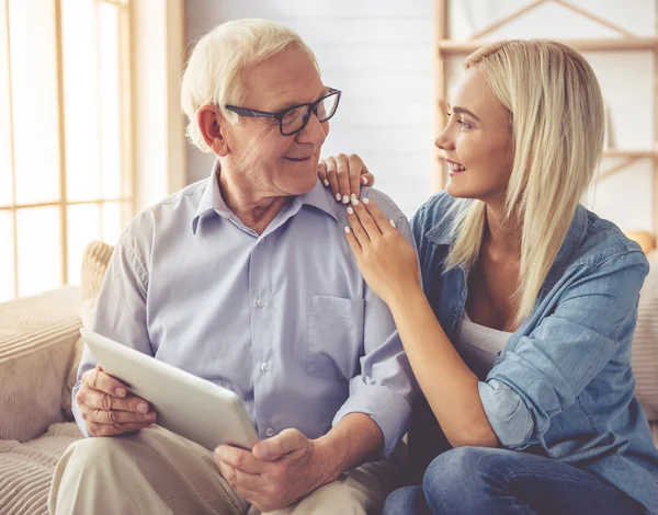 Grandpa and grandchild — Stock Photo, Image