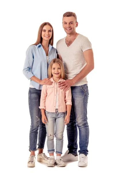 Liten flicka och hennes föräldrar — Stockfoto