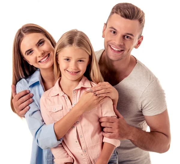 Niña y sus padres — Foto de Stock