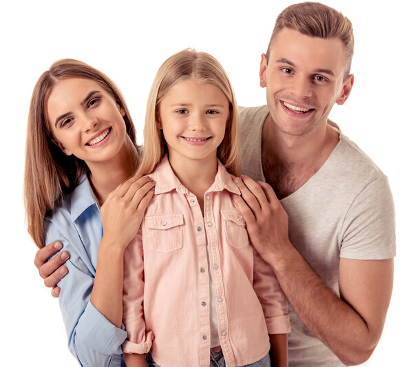 Little girl and her parents