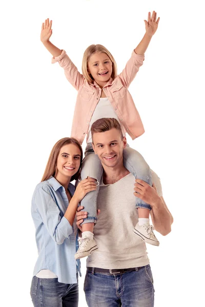 Niña y sus padres — Foto de Stock