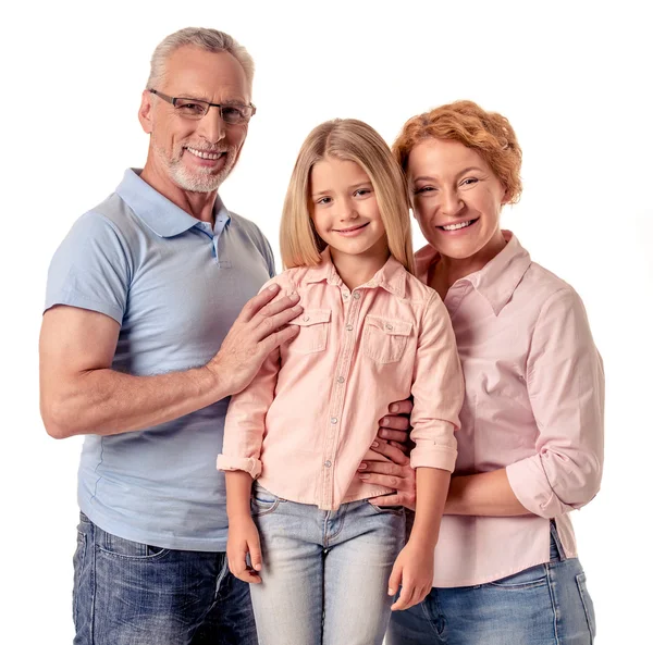 Abuelos y niña — Foto de Stock