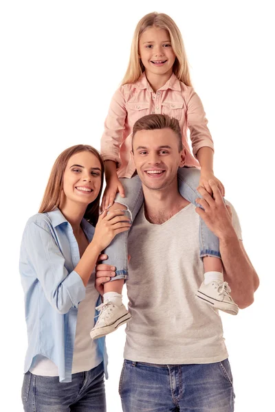 Küçük kız ve ailesi — Stok fotoğraf