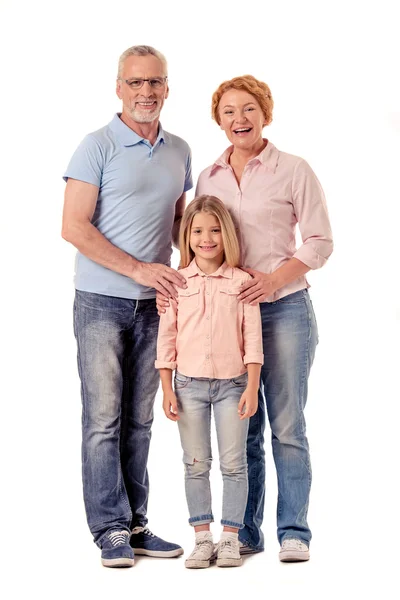 Abuelos y niña — Foto de Stock