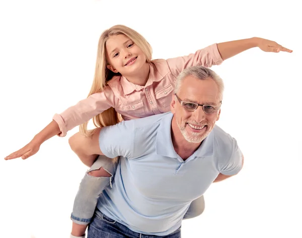 Grand-père et petite fille — Photo