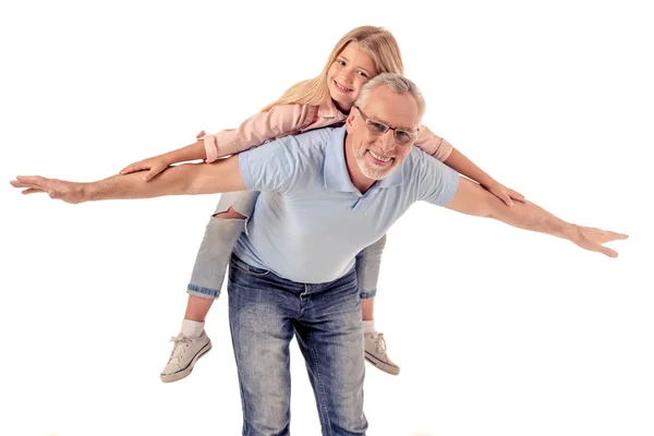 Grand-père et petite fille — Photo