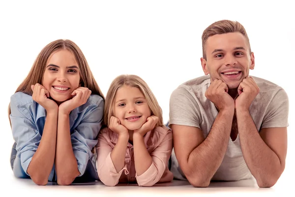 Niña y sus padres — Foto de Stock