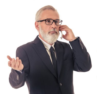 Yakışıklı olgun işadamı ile becerikli alet