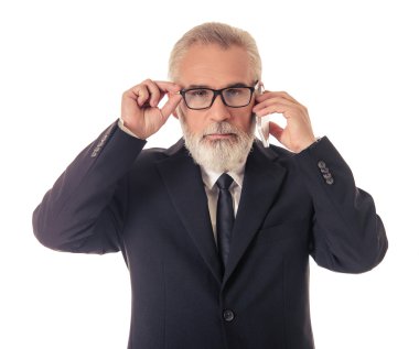 Yakışıklı olgun işadamı ile becerikli alet