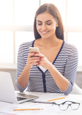 Güzel iş kadını çalışma