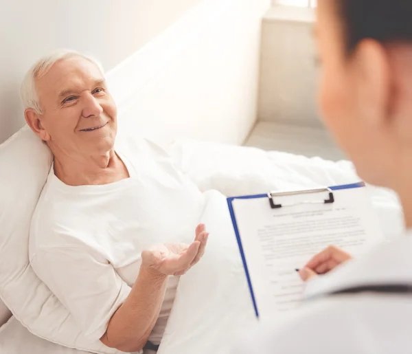 Old man in hospital