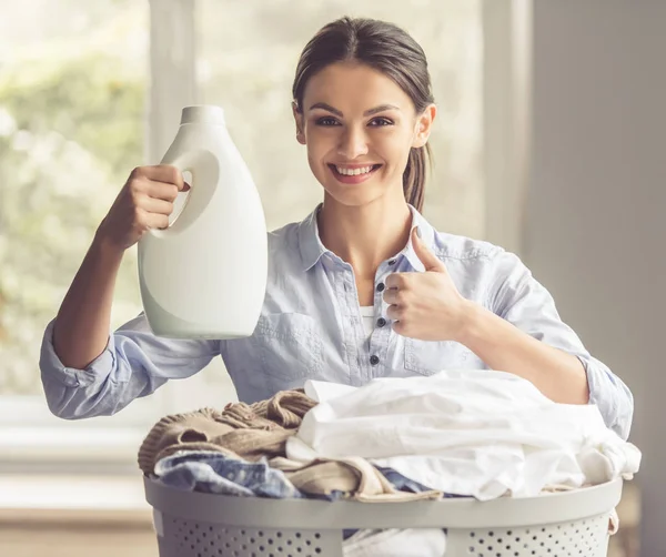 Woman washing clothes