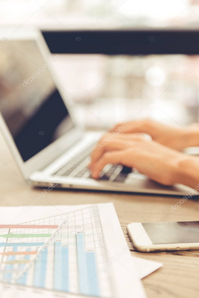 Young business woman working