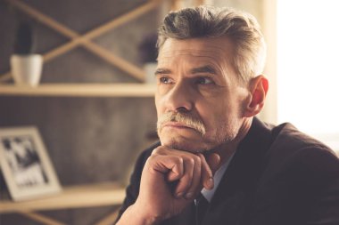 Olgun işadamı çalışma