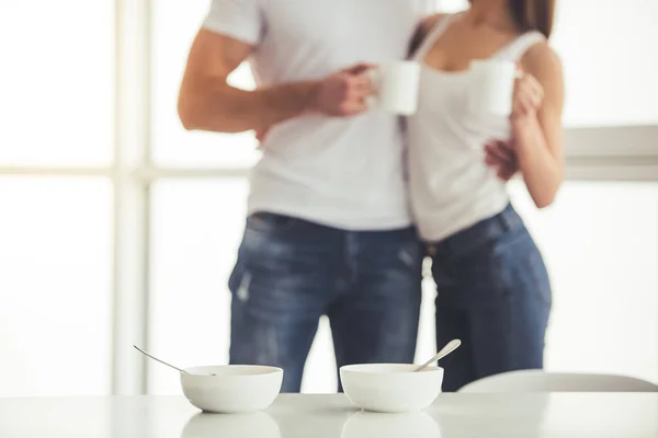 Par med en frukost — Stockfoto