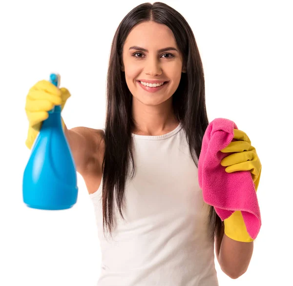 Bela jovem dona de casa — Fotografia de Stock