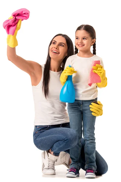 Beautiful housewife and her daughter — Stock Photo, Image