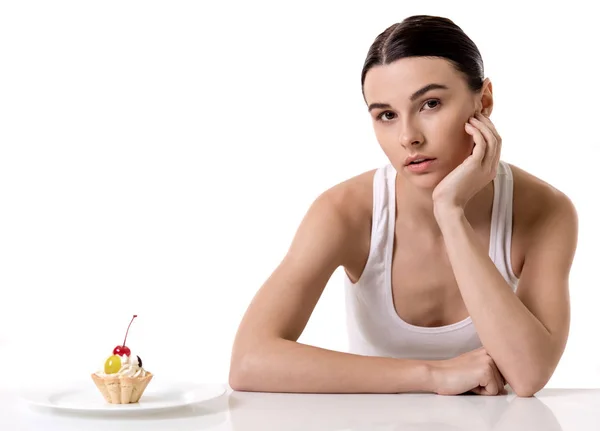 Niña manteniendo dieta — Foto de Stock