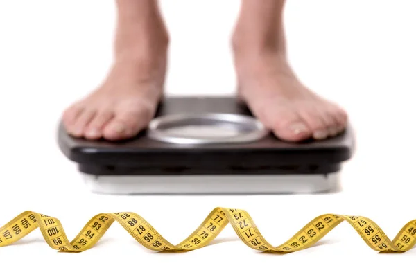 Girl and weight loss — Stock Photo, Image
