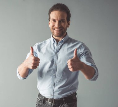 Handsome confident businessman