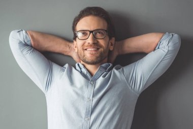 Handsome confident businessman