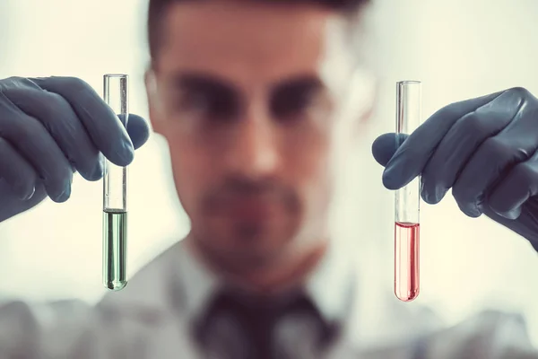 Handsome doctor in laboratory — Stock Photo, Image