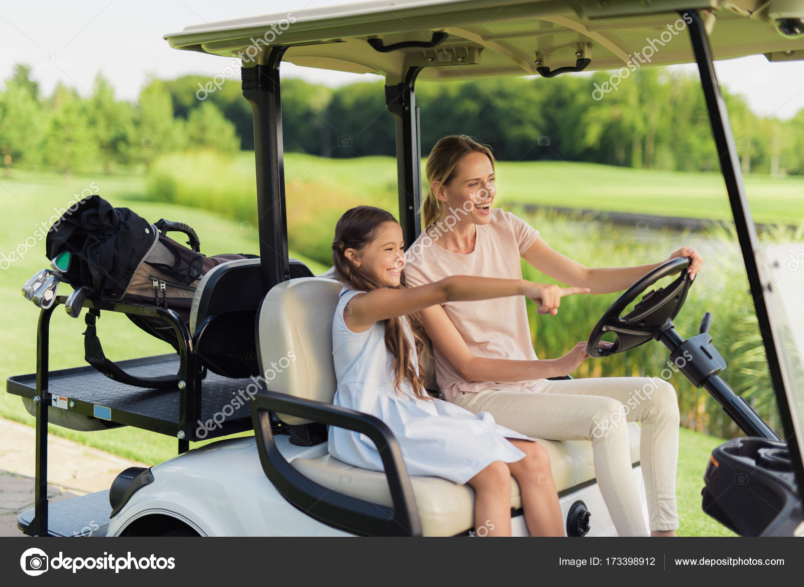 Golf Course Cart Girls Golf Course Cart Girls