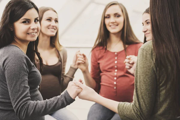 Young pregnant women together at antenatal class at the hospital — Stock Photo, Image