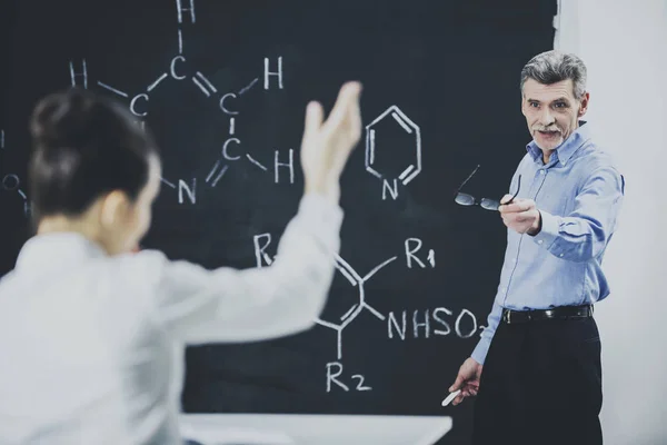 Professor of chemistry leading lecture in University — Stock Photo, Image
