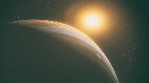 美しい日の出と木星 — ストック写真