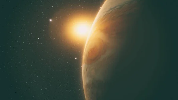 Юпитер с красивым восходом солнца — стоковое фото