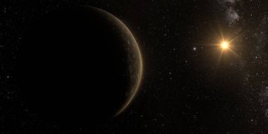 Jüpiter ay Callisto yıldızlı bir arka plan üzerine işlenmiş bir görüntü. 3D render. Nasa tarafından döşenmiş bu görüntü unsurları