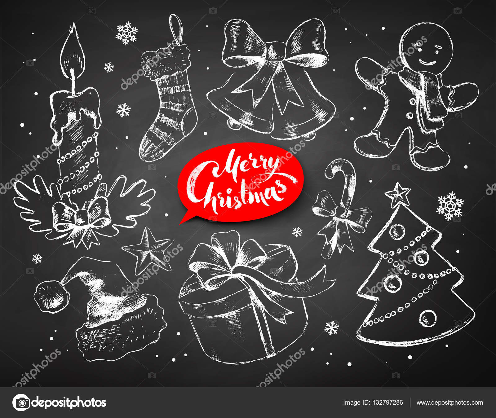 Christmas Chalked Line Art Vector Set Vector Image By C Sonya Illustration Vector Stock Christmas Chalked Line Art Vector Set Vector Image By C Sonya Illustration Vector Stock