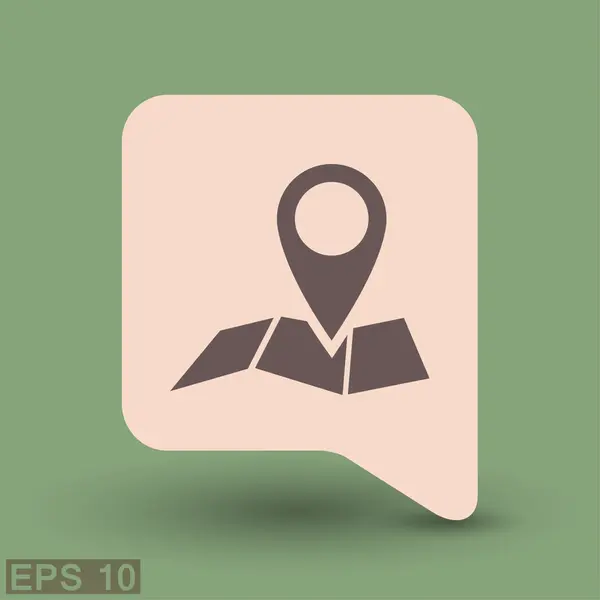 Pin en el icono del mapa — Archivo Imágenes Vectoriales