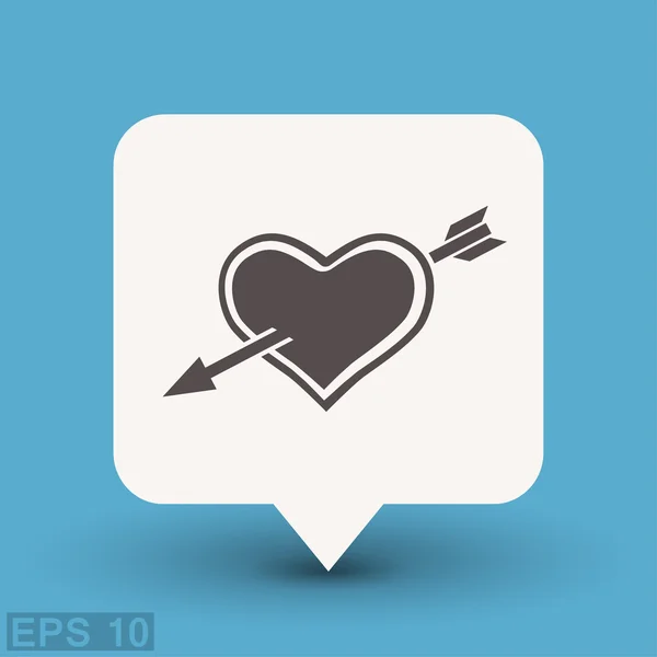 Pictograph of heart with arrow — Stock Vector
