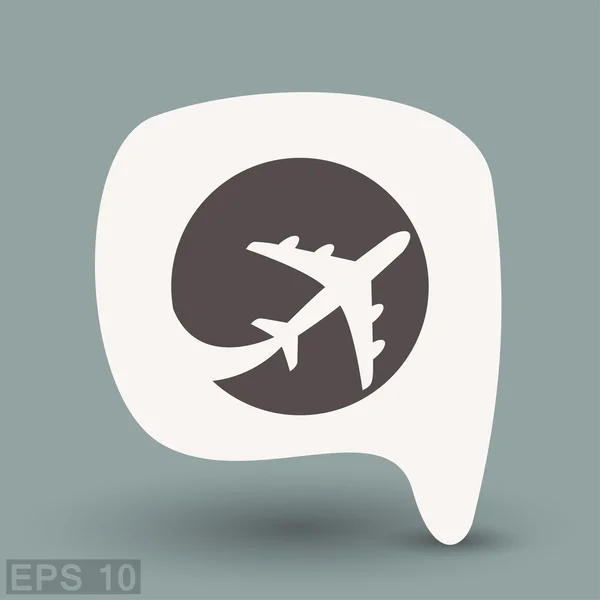 Pictograph of airplane  for design. — Stock Vector