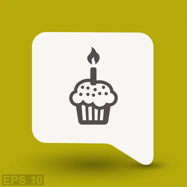 Ikona narozeninový dort — Stockový vektor