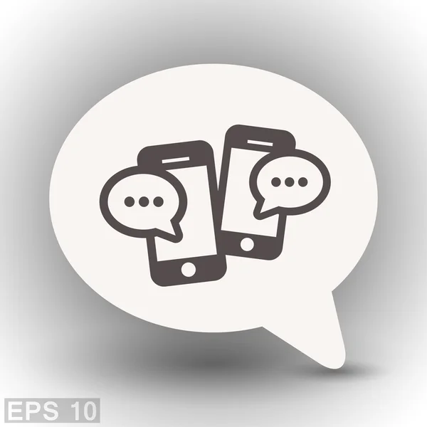 Pictograma de mensagem ou bate-papo no smartphone — Vetor de Stock