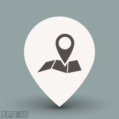 harita simgesi üzerinde toplu iğne