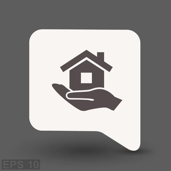 Pictogramme de la maison en main  . — Image vectorielle