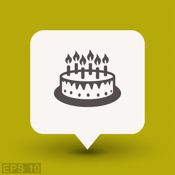Ikona narozeninový dort — Stockový vektor