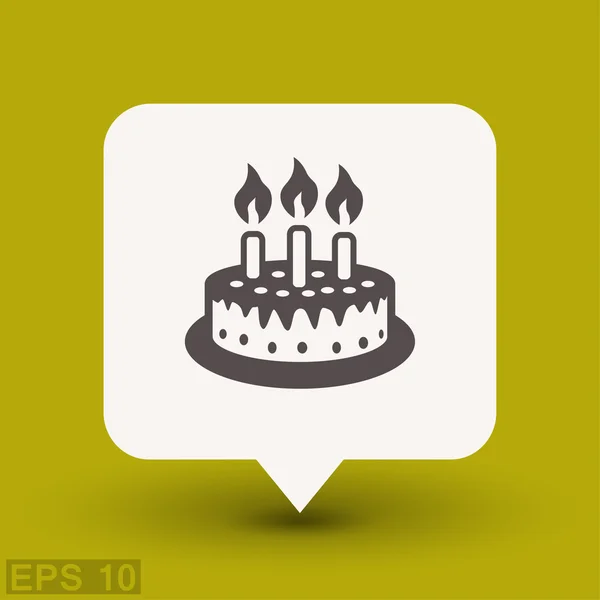 Pictogramme de gâteau d'anniversaire — Image vectorielle