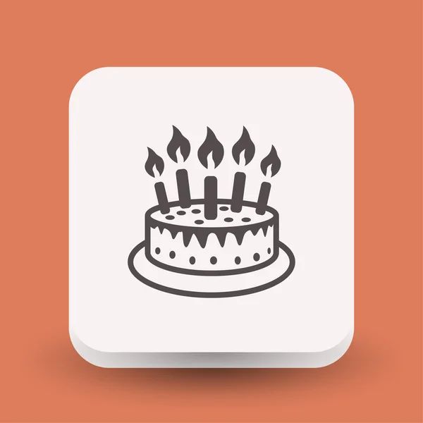 Pictograma de bolo de aniversário — Vetor de Stock