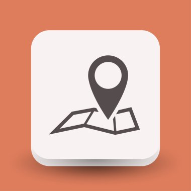 harita simgesi üzerinde toplu iğne