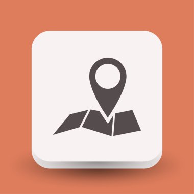 harita simgesi üzerinde toplu iğne