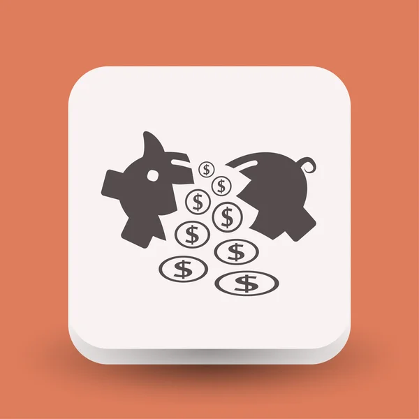 Pictograph of moneybox  for design. — Stock Vector