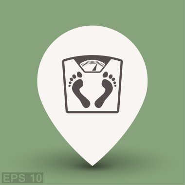 banyo Baskülü ayak izleri ile resim