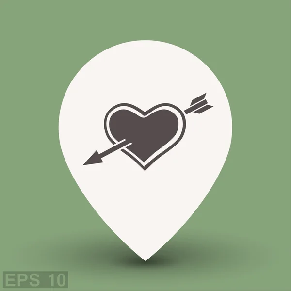 Pictografía de corazón con flecha — Archivo Imágenes Vectoriales